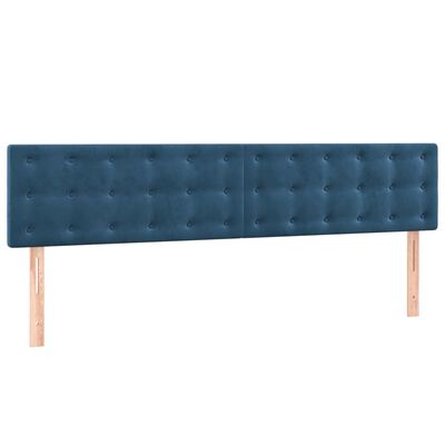 vidaXL Pat box spring cu saltea, albastru închis, 160x200 cm, catifea