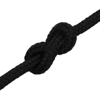 vidaXL Frânghie de lucru, negru, 8 mm, 25 m, poliester