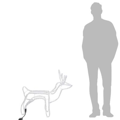 vidaXL Figurină ren de Crăciun, 2 buc., alb rece, 60x30x60 cm