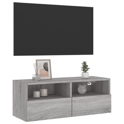 vidaXL Comodă TV de perete, gri sonoma, 80x30x30 cm, lemn prelucrat