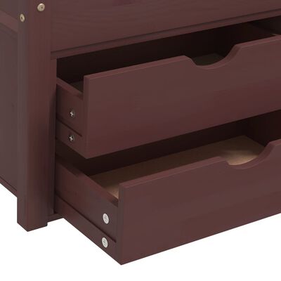 vidaXL Cadru pat cu sertare & dulap maro închis, 90x200 cm lemn de pin