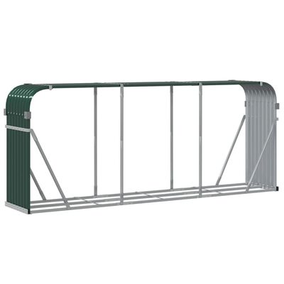 vidaXL Suport pentru bușteni verde 234x45x100 cm oțel galvanizat