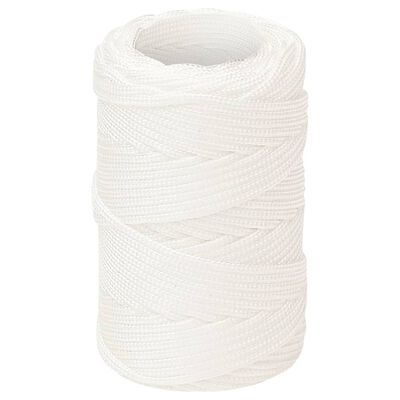 vidaXL Frânghie de barcă, alb complet, 2 mm, 50 m, polipropilenă