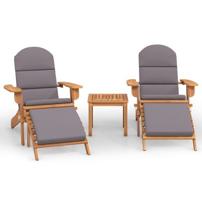 vidaXL Set mobilier de grădină Adirondack, 3 piese, lemn masiv acacia