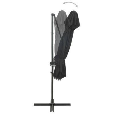 vidaXL Umbrelă suspendată cu înveliș dublu, antracit, 250x250 cm