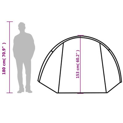 vidaXL Cort de camping tunel 4 persoane, gri/portocaliu, impermeabil