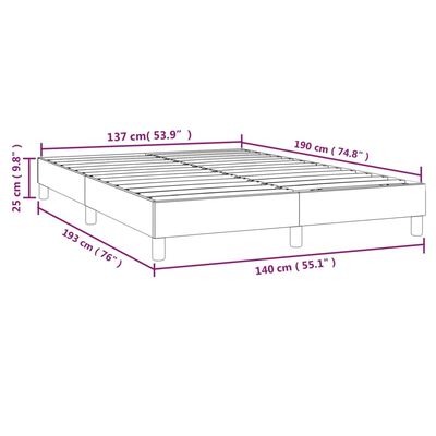 vidaXL Cadru de pat box spring, albastru închis, 140x190 cm, catifea