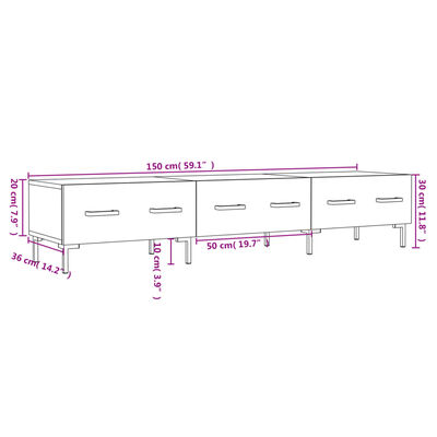 vidaXL Dulap TV, stejar maro, 150x36x30 cm, lemn prelucrat