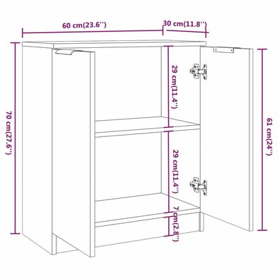 vidaXL Servante, 3 piese, gri beton, lemn prelucrat