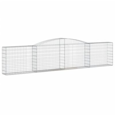 vidaXL Coșuri gabion arcuite 10 buc, 400x30x80/100 cm, fier galvanizat