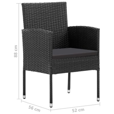 vidaXL Set mobilier de grădină, 7 piese, negru