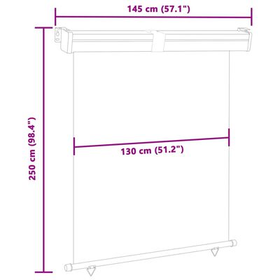 vidaXL Copertină laterală de balcon, roșu, 145 x 250 cm