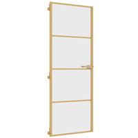 vidaXL Ușă interior Slim auriu 76x201,5 cm sticlă securizată/aluminiu