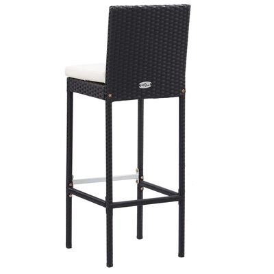 vidaXL Set mobilier de exterior 5 piese, negru, poliratan, lemn acacia