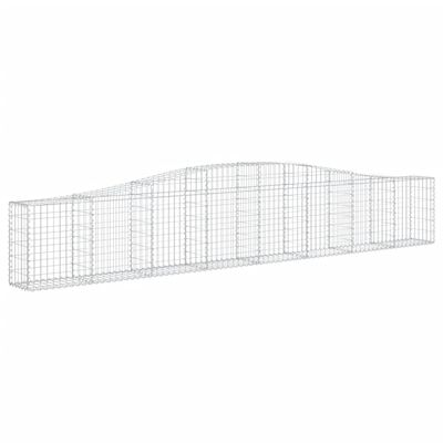 vidaXL Coșuri gabion arcuite 4 buc, 400x30x60/80 cm, fier galvanizat