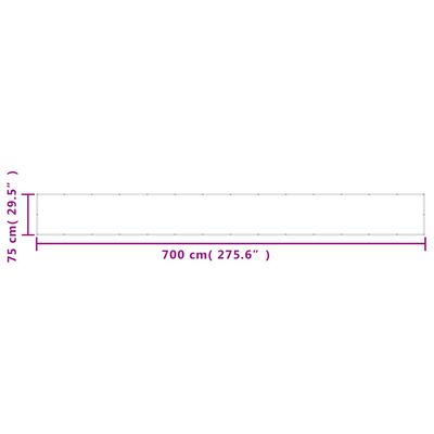 vidaXL Paravan de balcon, alb, 75x700 cm, 100% poliester oxford