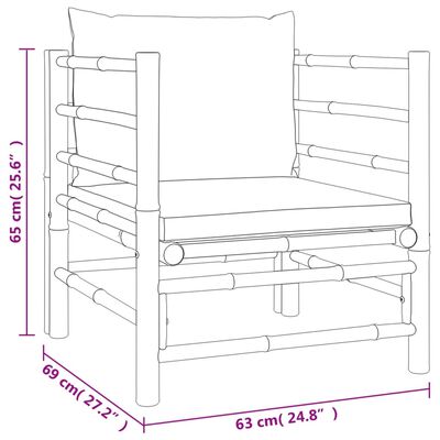 vidaXL Set mobilier de grădină cu perne gri deschis, 7 piese, bambus