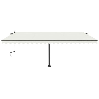 vidaXL Copertină retractabilă manual cu LED, crem, 500x350 cm