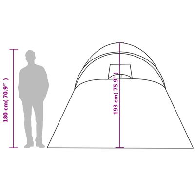 vidaXL Cort de camping cupolă pentru 6 persoane, verde, impermeabil