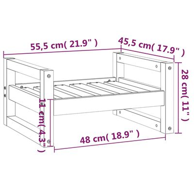 vidaXL Pat pentru câini, maro miere, 55,5x45,5x28 cm, lemn masiv pin