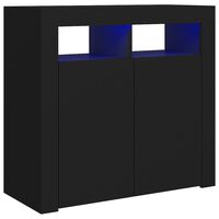 vidaXL Servantă cu lumini LED, negru, 80x35x75 cm