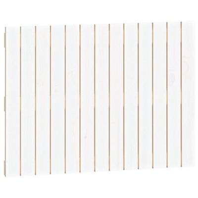 vidaXL Tăblie de pat pentru perete, alb, 82,5x3x60 cm, lemn masiv pin
