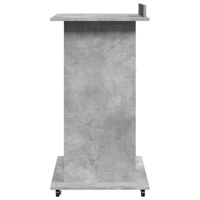 vidaXL Pupitru cu roți și sertar beton gri 55x55x107 cm lemn prelucrat