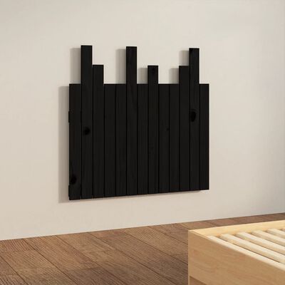 vidaXL Tăblie de pat pentru perete, negru, 82,5x3x80 cm lemn masiv pin