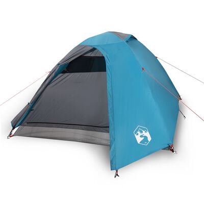 vidaXL Cort de camping cupolă pentru 3 persoane, albastru, impermeabil