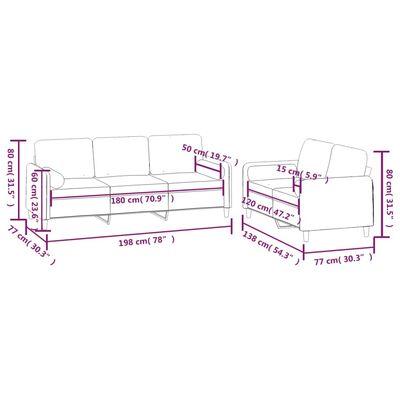 vidaXL Set canapea perne/perne decorative 2 piese gri deschis catifea