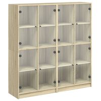 vidaXL Bibliotecă cu uși stejar sonoma 136x37x142 cm lemn compozit