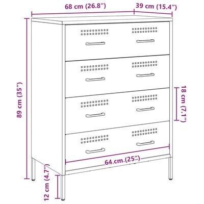 vidaXL Dulap, antracit, 68x39x89 cm, oțel