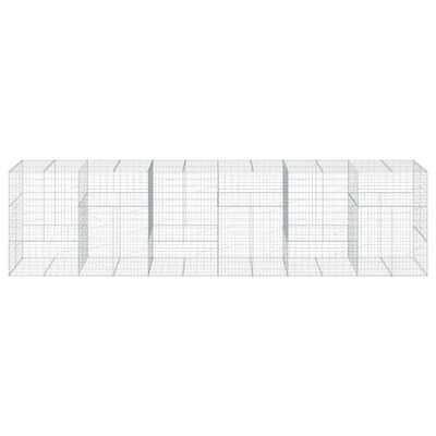 vidaXL Coș gabion cu capac, 600x100x150 cm, fier galvanizat