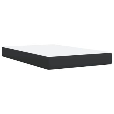 vidaXL Pat box spring cu saltea, negru, 120x190 cm, piele ecologică