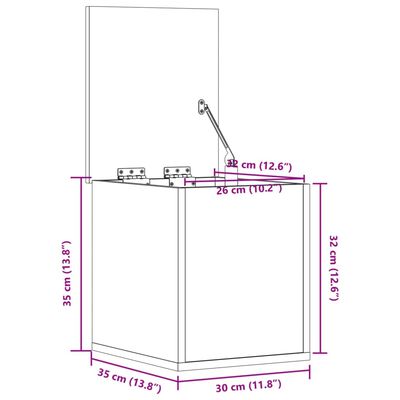 vidaXL Cutie de depozitare, gri beton, 30x35x35 cm, lemn prelucrat