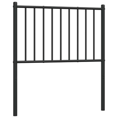 vidaXL Tăblie de pat metalică, negru, 75 cm