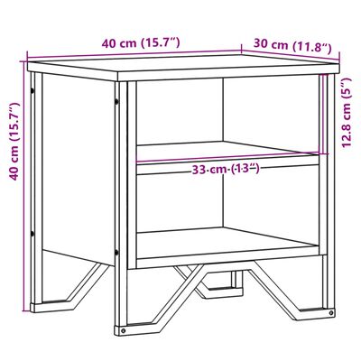 vidaXL Noptiere, 2 buc., sonoma gri, 40x30x40 cm, lemn prelucrat