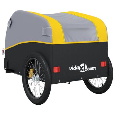 vidaXL Remorcă pentru biciclete, negru și galben, 30 kg, fier