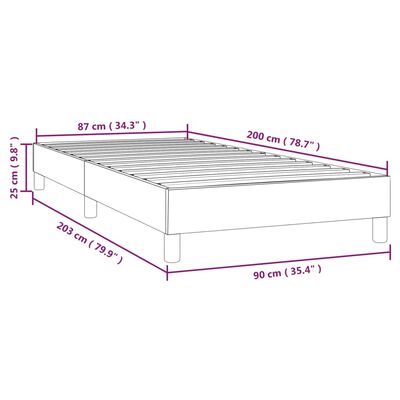 vidaXL Cadru de pat, gri, 90x200 cm, piele ecologică