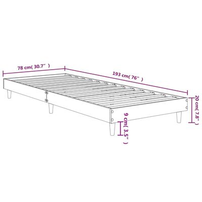 vidaXL Cadru pat fără saltea, stejar sonoma 75x190 cm lemn prelucrat