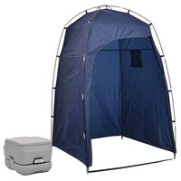 vidaXL Toaletă portabilă de camping cu cort, 10+10 L