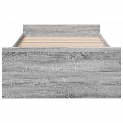 vidaXL Cadru de pat cu sertare gri sonoma 100x200 cm lemn prelucrat