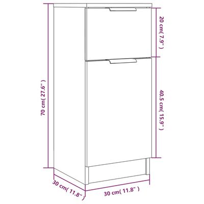 vidaXL Dulap, alb, 30x30x70 cm, lemn prelucrat