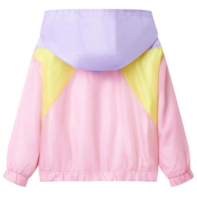 Jachetă pentru copii cu glugă și fermoar, multicolor, 140