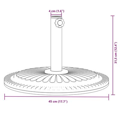 vidaXL Suport umbrelă pentru stâlpi Ø38 / 48 mm, 12 kg, rotund