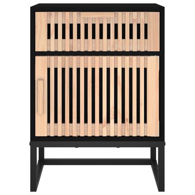 vidaXL Dulap noptieră, negru, 40x30x55,5 cm, lemn prelucrat&fier