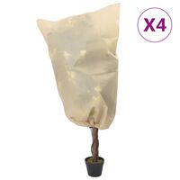 vidaXL Huse de fleece pentru plante cu șnur 4 buc 70 g/m² 0,8x0,8 m