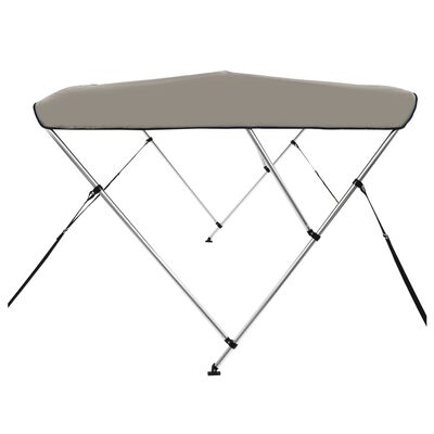 vidaXL Parasolar barcă Bimini cu 3 arcuri, gri, 183x196x137 cm