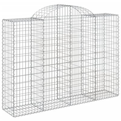 vidaXL Coșuri gabion arcuite 7 buc, 200x50x140/160 cm, fier galvanizat