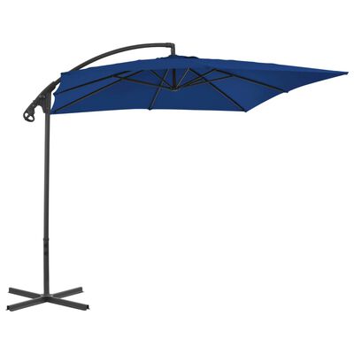 vidaXL Umbrelă suspendată cu stâlp din oțel, azuriu, 250 x 250 cm